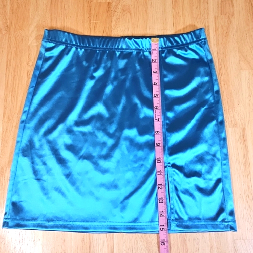 Blue Metallic Skirt - Picture 3 of 7